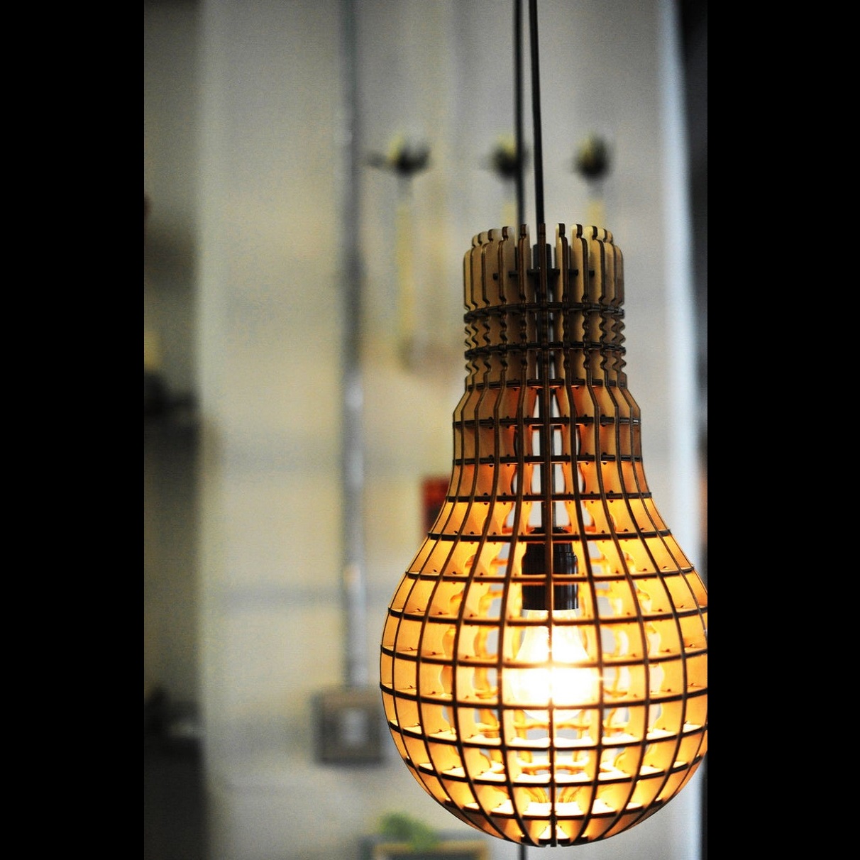Đèn gỗ thả trần CAO CẤP hiện đại sang trọng 30x40cm chất liệu gỗ trang trí cho phòng khách nhà căn hộ decor nhà quán cafe
