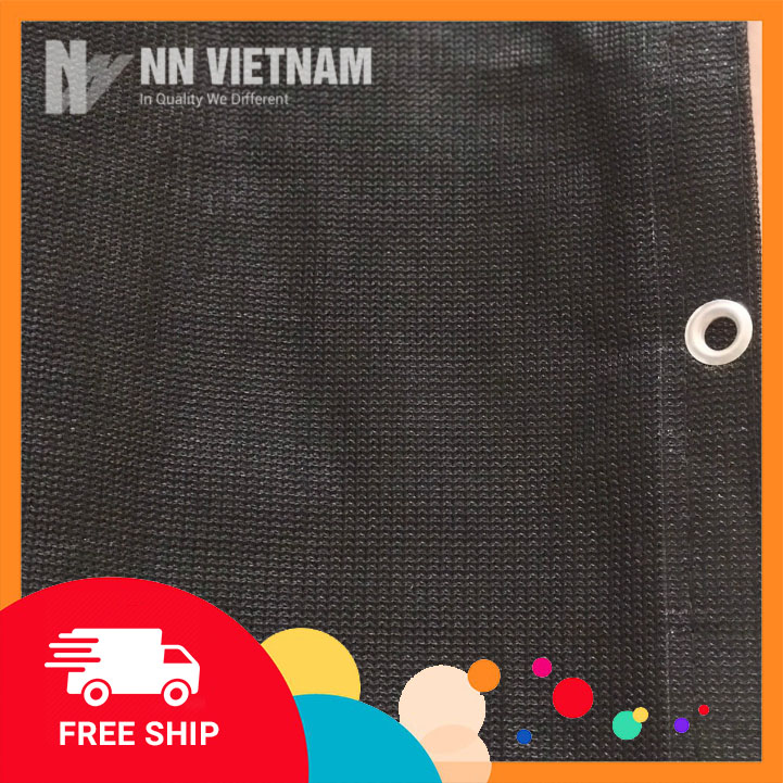 Lưới che nắng 80% màu đen - may viền khuy sẵn dùng che mát sân vườn, ban công