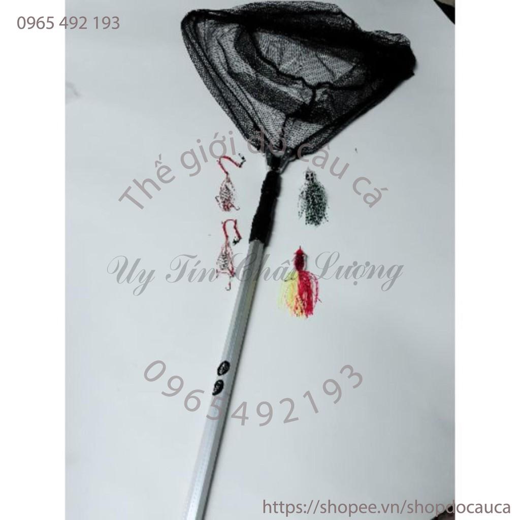 Combo vợt vớt cá và mồi nhái giả kèm lăng xe