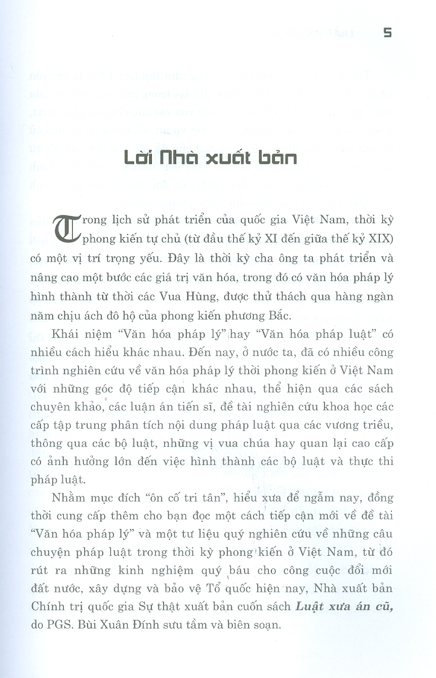 Luật xưa án cũ