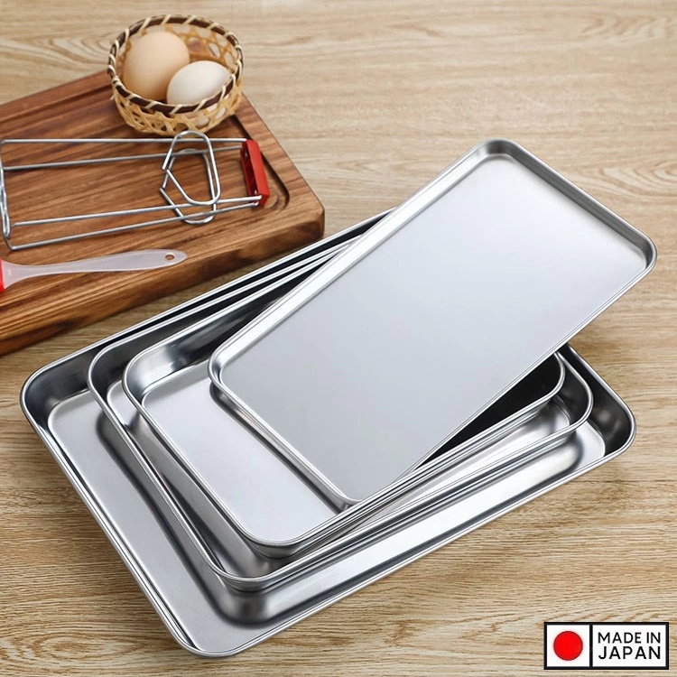 Khay inox chữ nhật đa năng Echo Metal 285mm - Hàng Nội Địa Nhật Bản