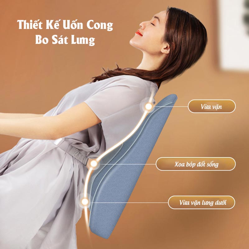 Gối Massage Kiêm Tựa Lưng LeerKang LEK-618-9-W phiên bản không dây, hồng ngoại, chất liệu Da thoáng khí, hàng chính hãng