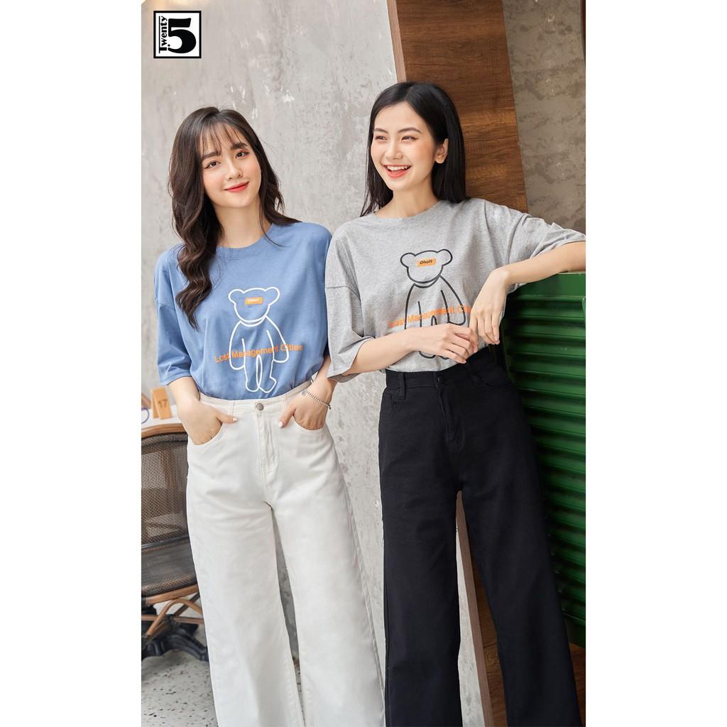 Quần kaki nữ suông ống rộng, gấu tua rua Twentyfive 3766