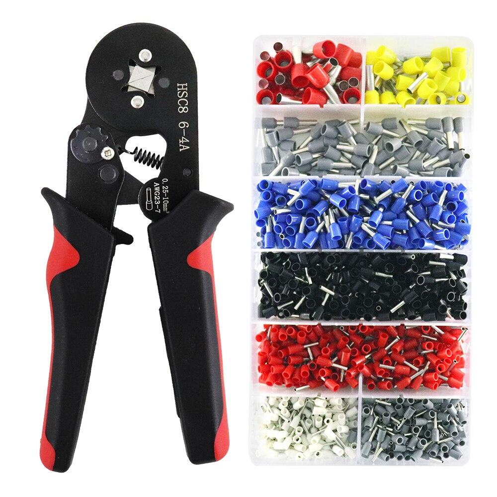 Ferrule Crimping Tool Kit - Sopoby Ferrule Crimper Plier 0.08-16mm2 /1200pcs Wire Ferrules Crimp Wire Ends Terminal