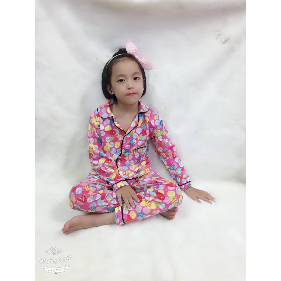 Bộ pizama dài tay cho bé gái chất thô kate hàng chuẩn size