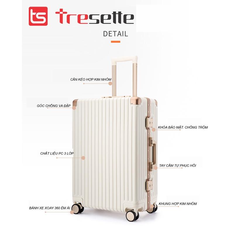 BFQ2ST500KTL: giảm 8% cho đơn từ 500K Vali khóa sập cao cấp nhập khẩu Hàn Quốc Tresette 2810