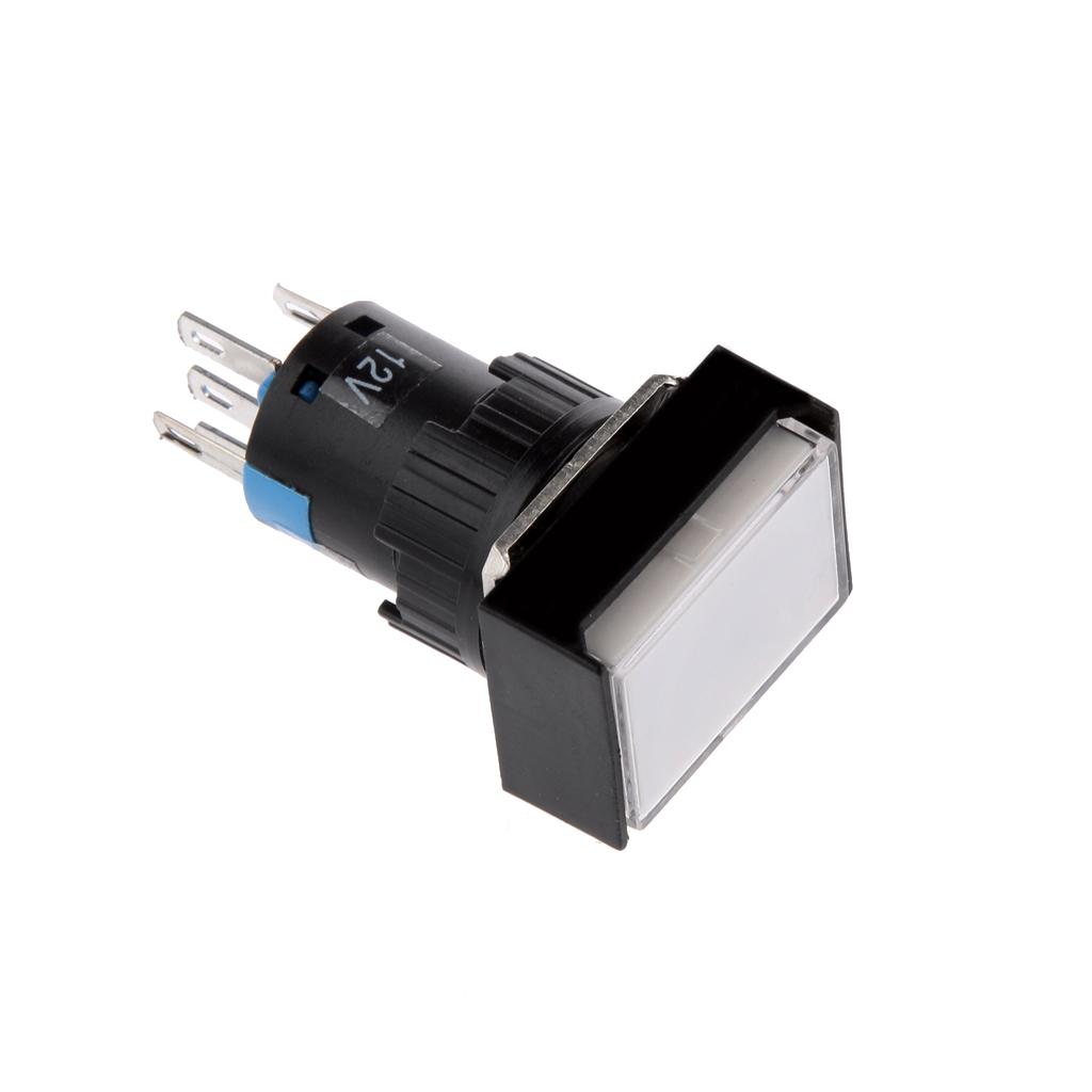 4x5 Pin 12V 24*19mm LED Light Mini Reset Switch for Contactor White