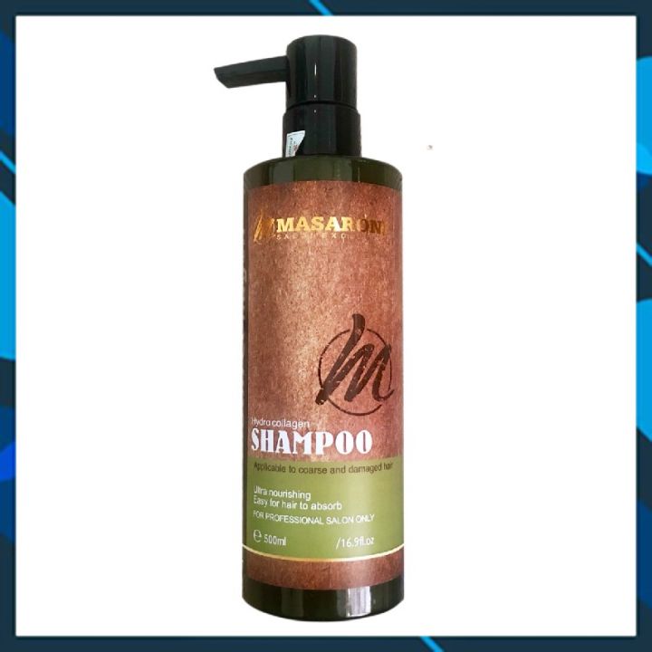 Dầu gội Masaroni Rich Biotin Hydro Collagen Shampoo phục hồi siêu mượt tóc Canada 500ml