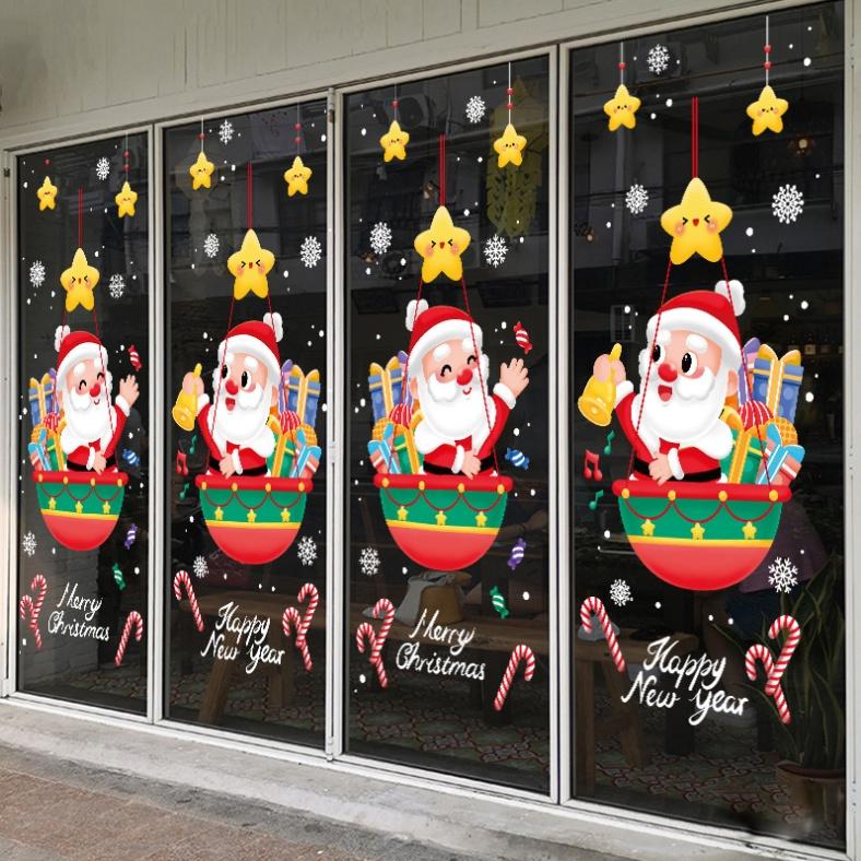 Decal trang trí Noel Hít Tĩnh Điện 2 mặt - VÒNG GIÁNG SINH NHIỀU MẪU