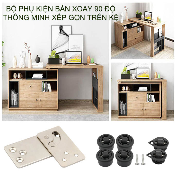 Phụ kiện bàn xoay thông minh xếp gọn trên kệ, tủ rất gọn và tiện dụng