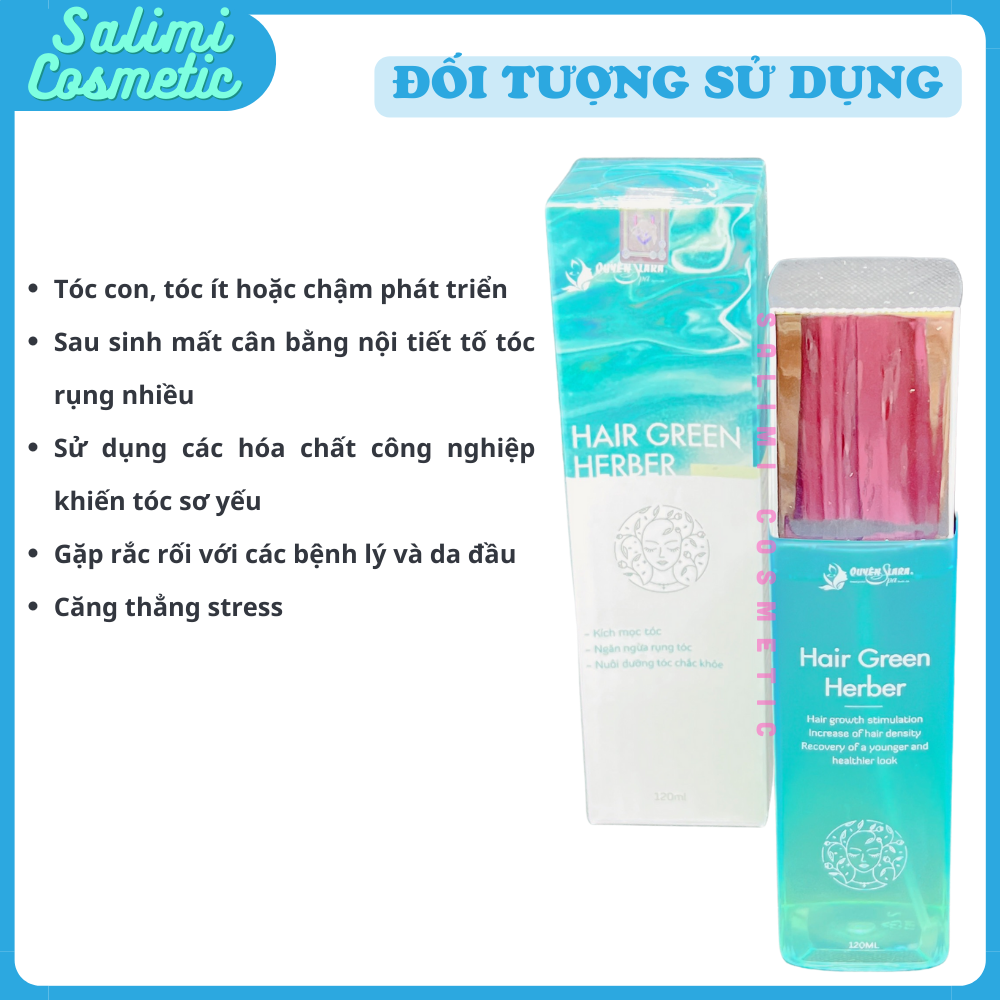 Xịt Kích Mọc Tóc Thảo Dược HAIR GREEN HERBER Dung Tích 120 ml - Phục Hồi Tóc Rụng, Dưỡng Tóc Suôn Mượt, Ngăn Ngừa Gãy Rụng, Làm Chắc Khoẻ Chân Tóc