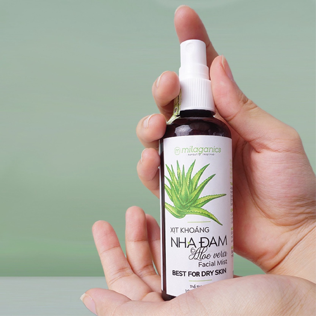 Xịt Khoáng Nha Đam Cấp Nước Tức Thì, Làm Dịu Da & Cân Bằng Độ Ẩm MILAGANICS 100ml