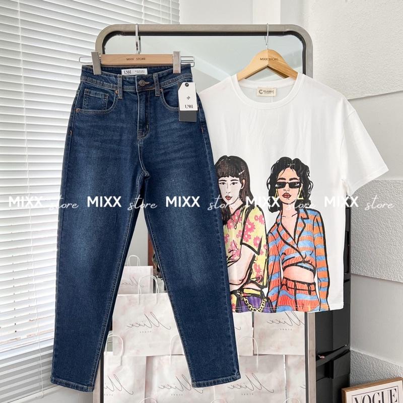 Quần Jean Nữ Baggy Lưng Cao UNM chất dày dặn thương hiệu phom 9 tấc siêu cưng