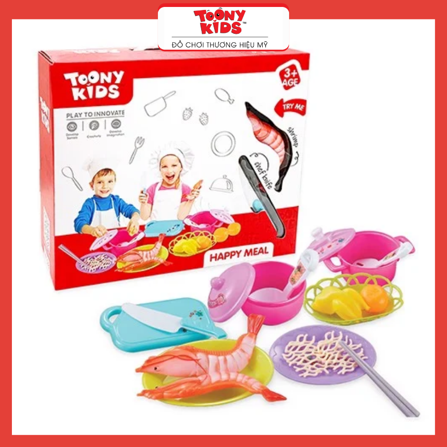 Đồ Chơi Bộ Nấu Ăn 26 TOONYKIDS - Đồ Chơi Nhà Bếp Cho Bé - Happy Meal TN128