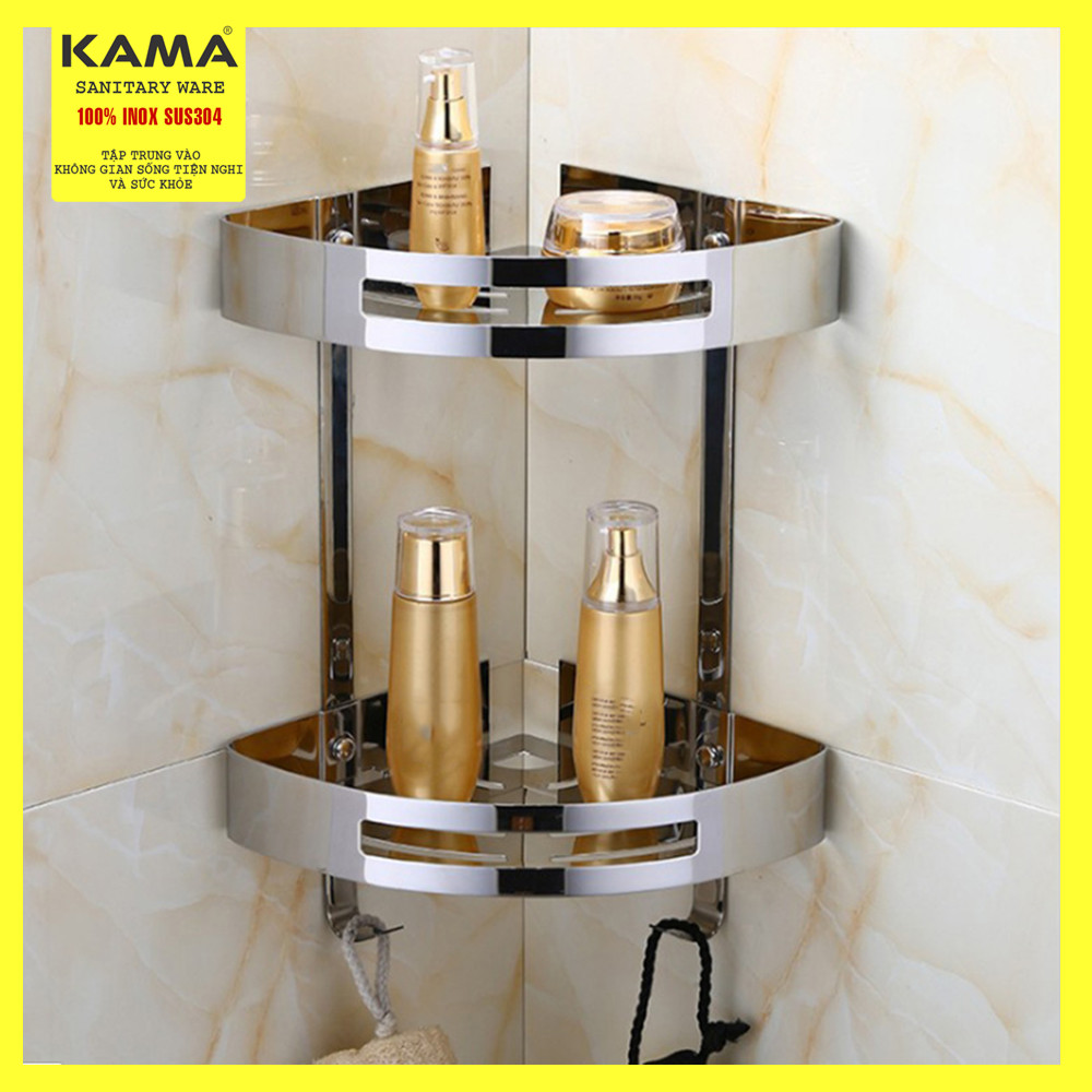 KỆ GÓC 2 TẦNG INOX KAMA PT04