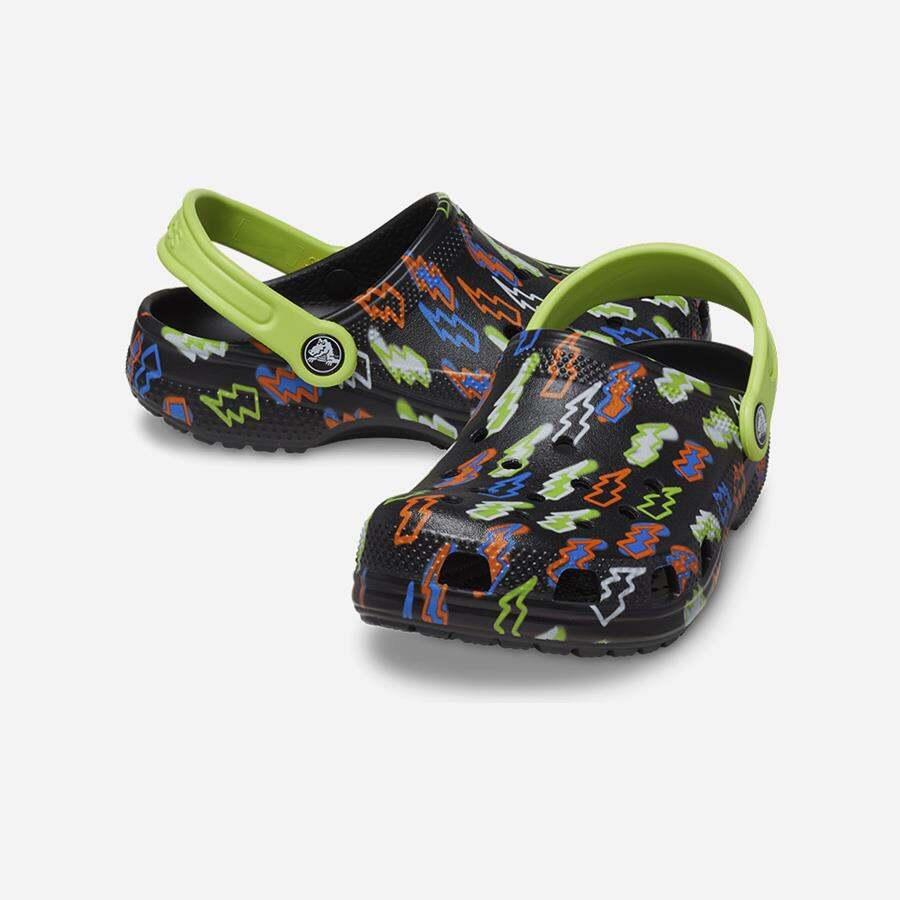 Giày nhựa trẻ em Crocs Toddler Classic Lightning - 208309-001