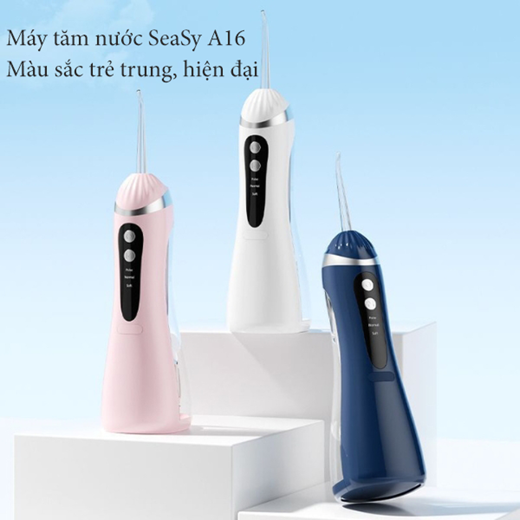 Máy tăm nước SeaSy A16 chăm sóc răng miệng toàn diện, hiệu quả ngay tại nhà với thiết kế trẻ trung - Hàng Chính Hãng