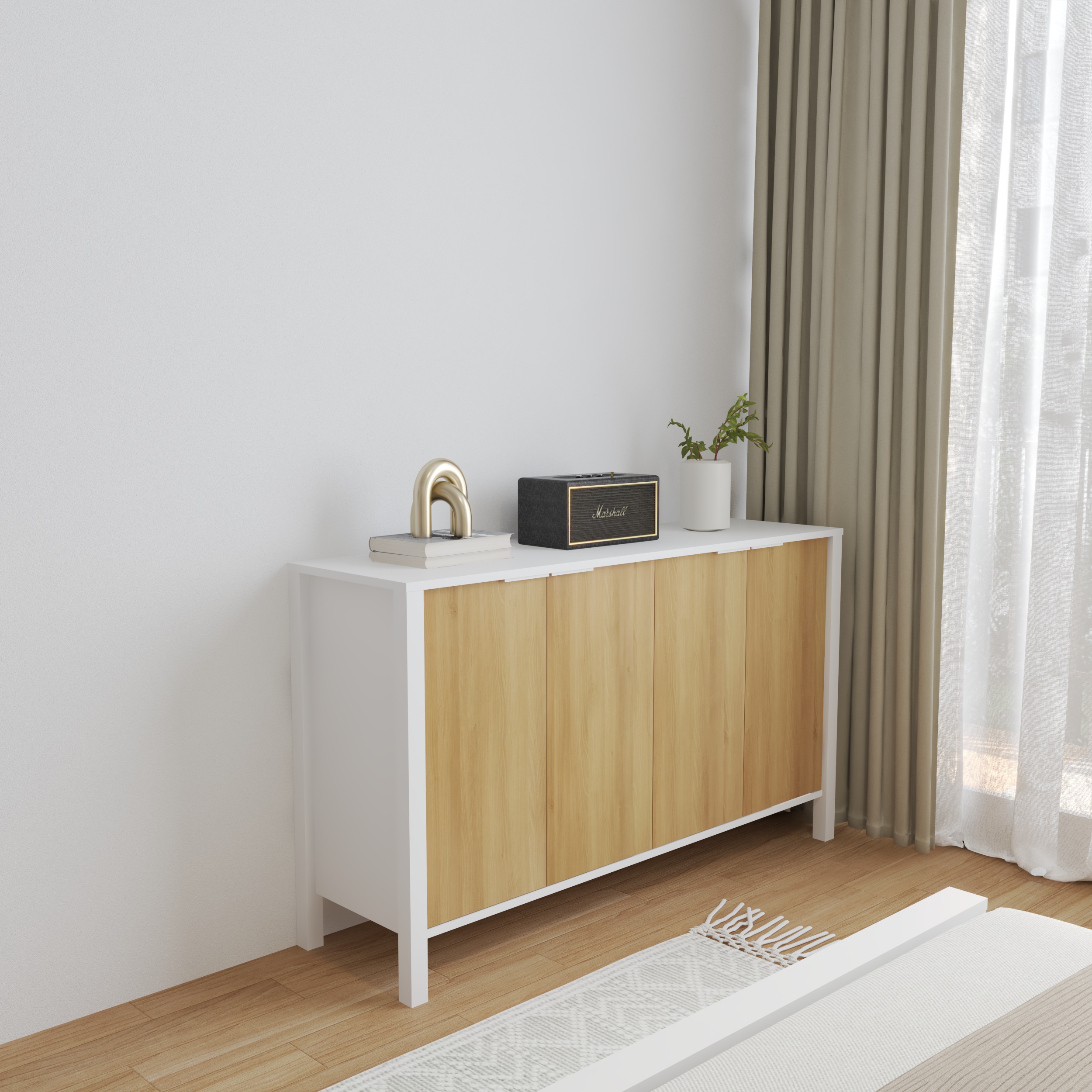 HAPPY FURNITURE , Kệ lưu trữ 3 tầng - MOKA, TLT_045 , 140cm x 40cm x 82cm DxRxC