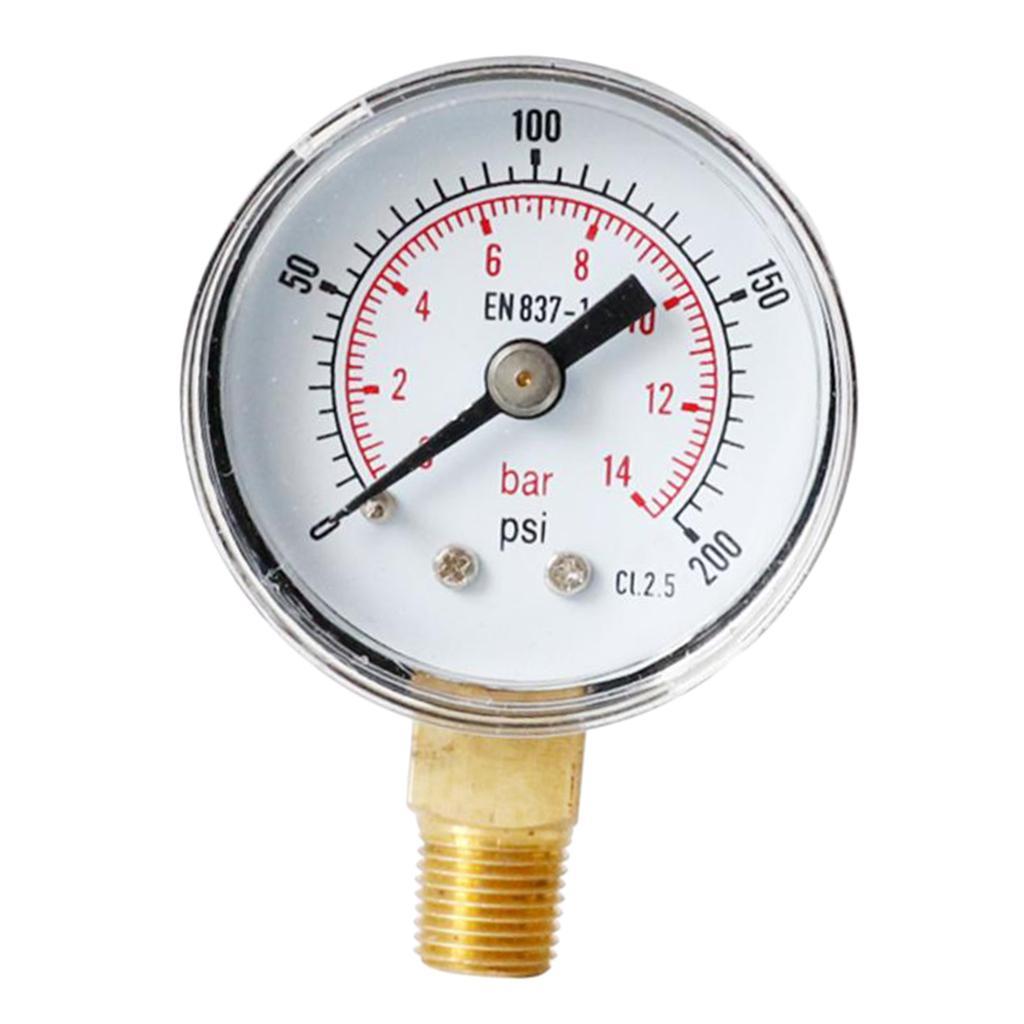 0-200psi 0-14bar Pressure Gauge Mini-Dial Air Compressor Meter Hydraulic Pressure Gauge TS-Y408