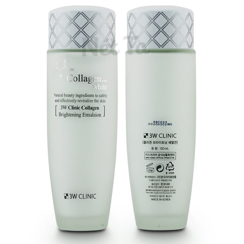 Sữa dưỡng trắng da 3W Clinic Collagen Brightening Emulsion 150ml