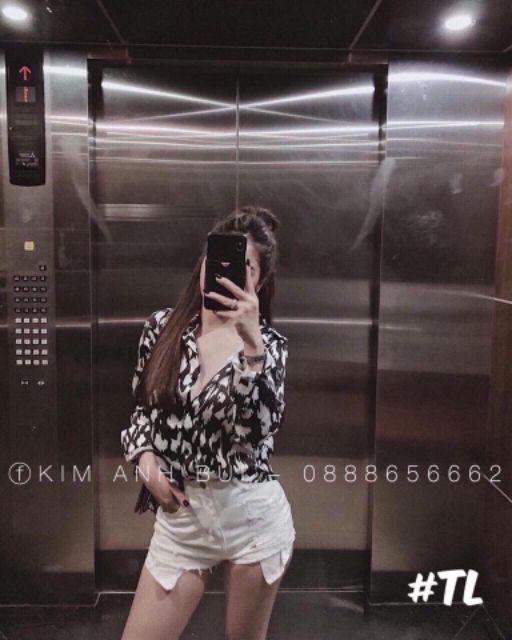 ÁO SƠ MI DA BEO CỔ LẬT TAY DÀI