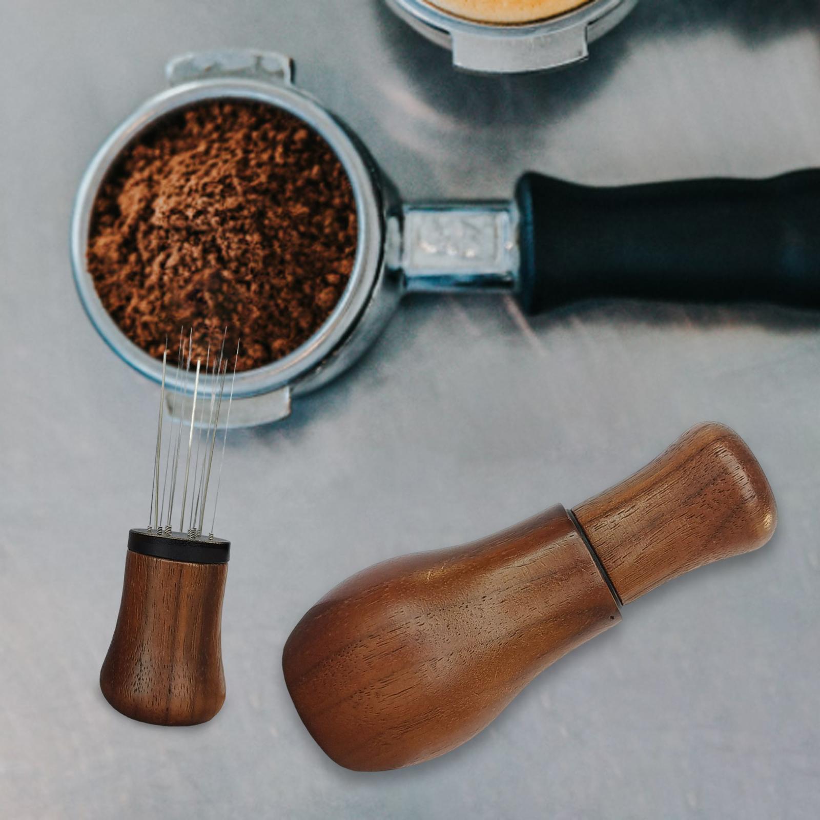 2Pcs Coffee Distributor Needle with Stand for Kitchen Espresso Tools
