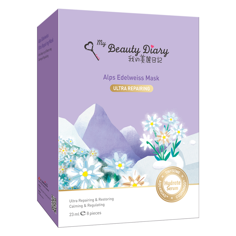 Mặt Nạ Hoa Nhung Tuyết An-Pơ Dòng Phục Hồi My Beauty Diary Alps Edelweiss Ultra Repairing Mask (8 Miếng / Hộp)