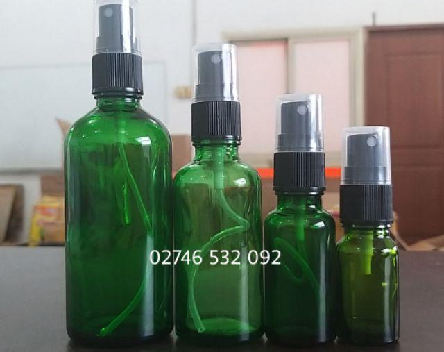 Chai Tinh Dầu 20ml Xịt Phun Sương Trắng Thân Nhiều Màu