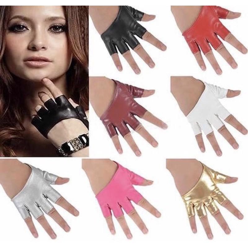 -Găng Tay Hở Ngón cao cấp- Phụ kiện trình diễn-Găng Tay Giả Da Hở Ngón Quyến Rũ Thời Trang Cho Nữ