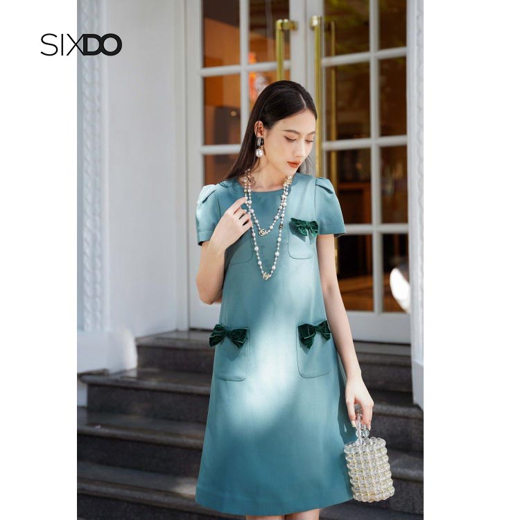 Đầm suông midi nơ thời trang SIXDO