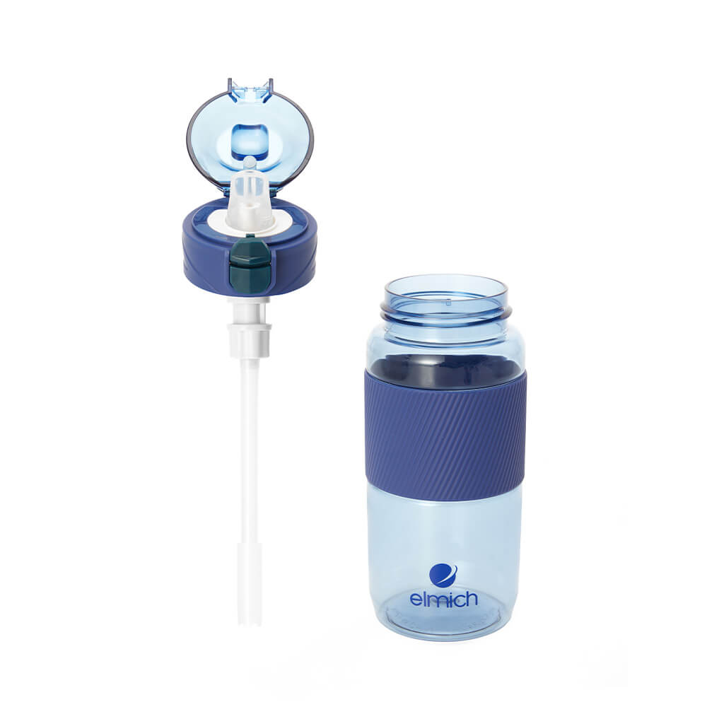 Bình Nước Nhựa Elmich EL-8349N052 520ml, Hàng Chính Hãng, Mở Nắp 1 Chạm, Kèm Ống Hút - JoyMall