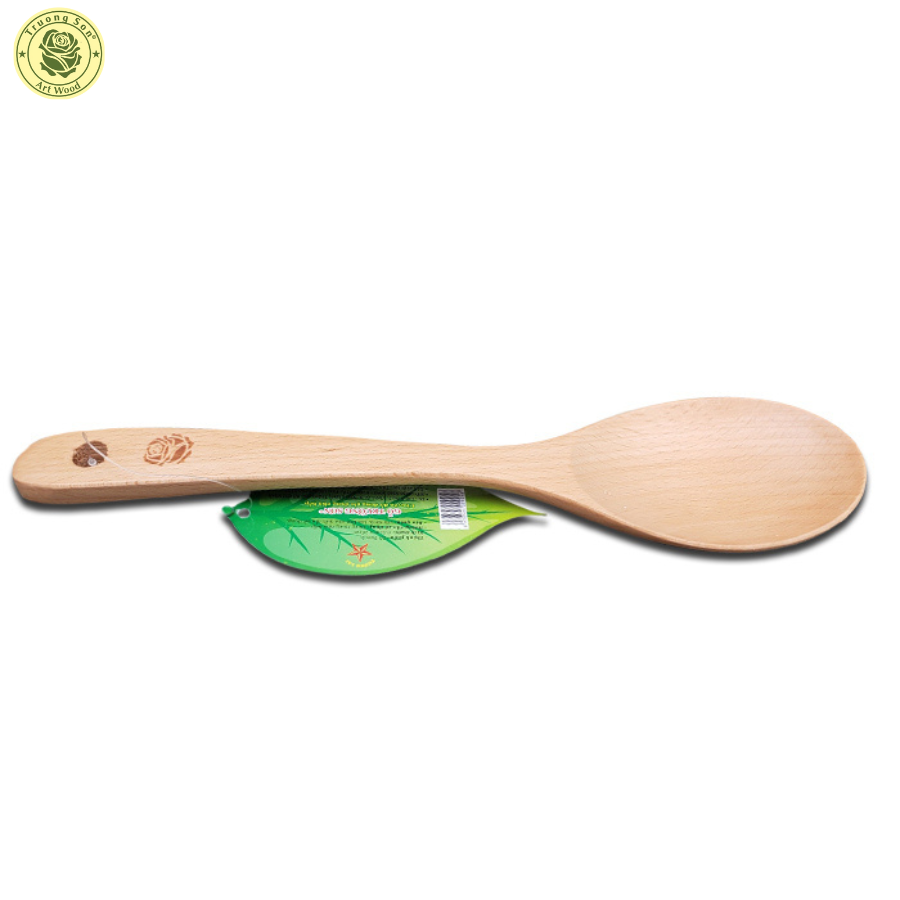 Muỗng Oval Múc Canh, Xới Cơm - Vá Gỗ 05 Gỗ Beech - Đồ Gỗ Nhà Bếp Thương Hiệu Trường Sơn