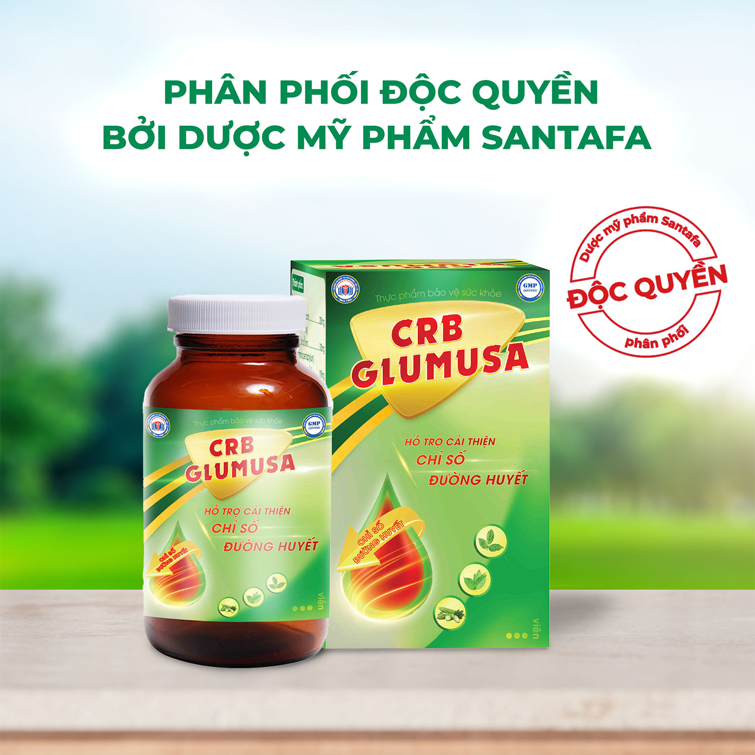 Viên Uống Giảm Tiểu Đường CRB Glumusa Chiết Xuất Thảo Dược Tự Nhiên Hỗ Trợ Cải Thiện Chỉ Số Đường Huyết Cho Người Lớn Lọ 60V