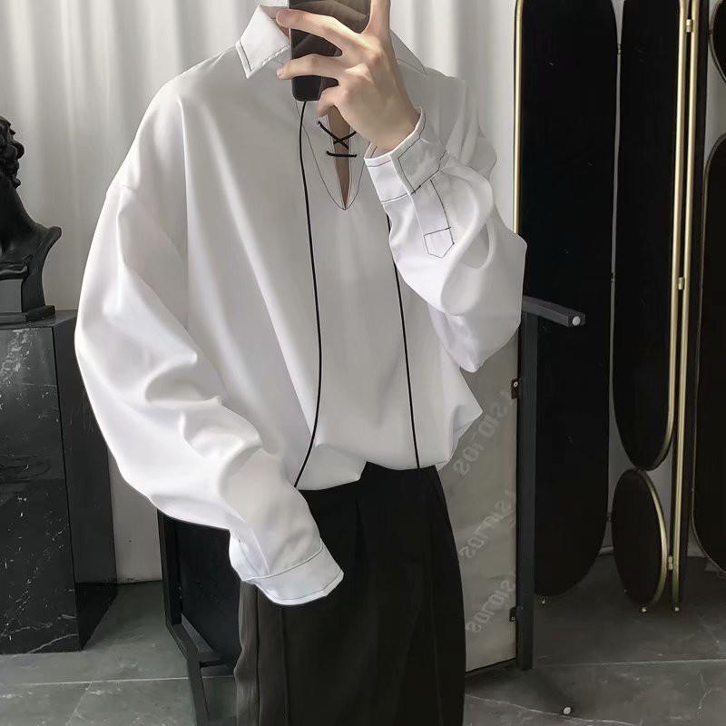 Áo Sơ Mi Nam Dài Tay Cổ Đứng Thời Trang