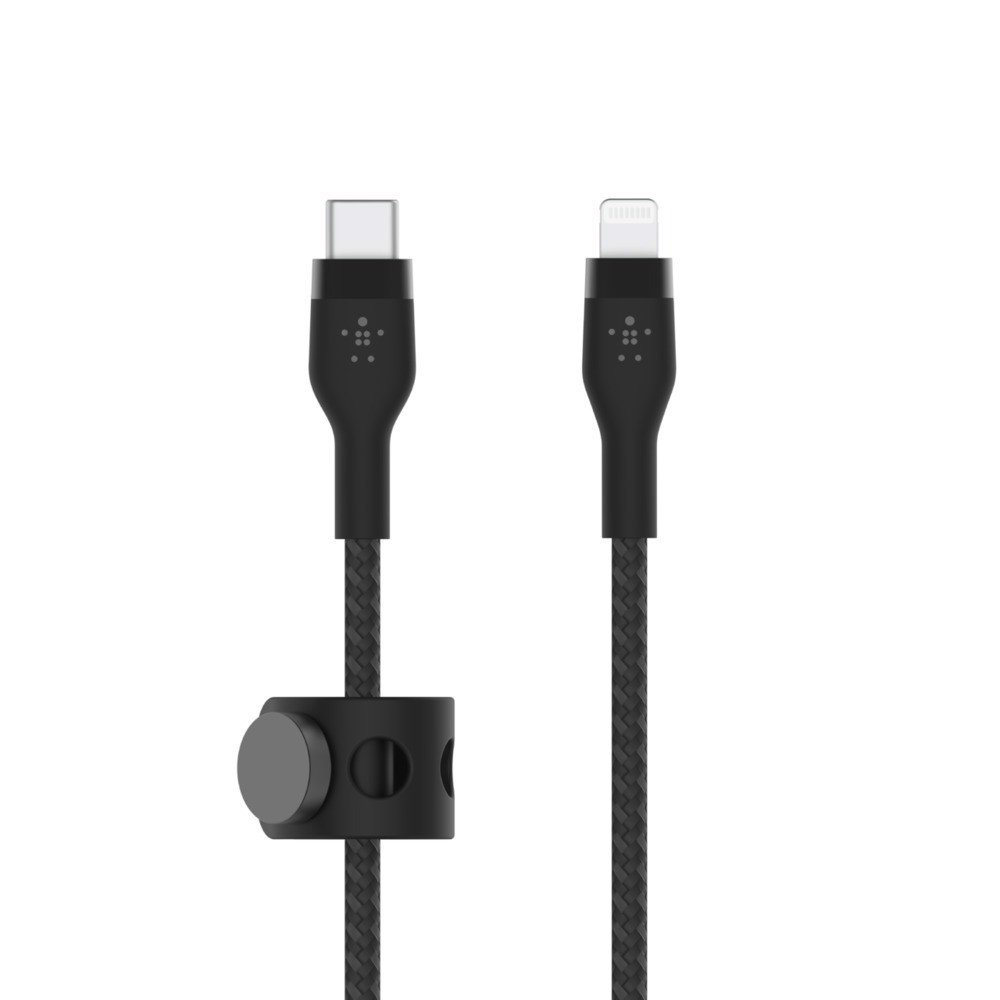 Cáp sạc USB-C to Light.ning BOOST↑CHARGE PRO Flex Belkin vỏ silicone bọc dù 60W - Hàng chính hãng - CAA011bt