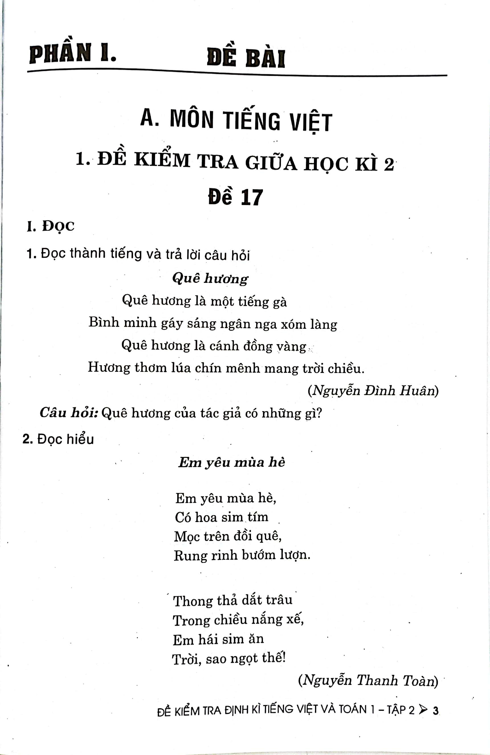 Đề Kiểm Tra Định Kì Tiếng Việt Và Toán 1 - Tập 2 (Theo Chương Trình Giáo Dục Phổ Thông Mới)