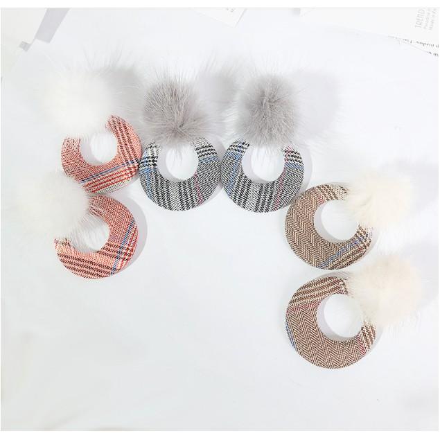 Hoa tai KHOEN TRÒN CỤC BÔNG NÂU