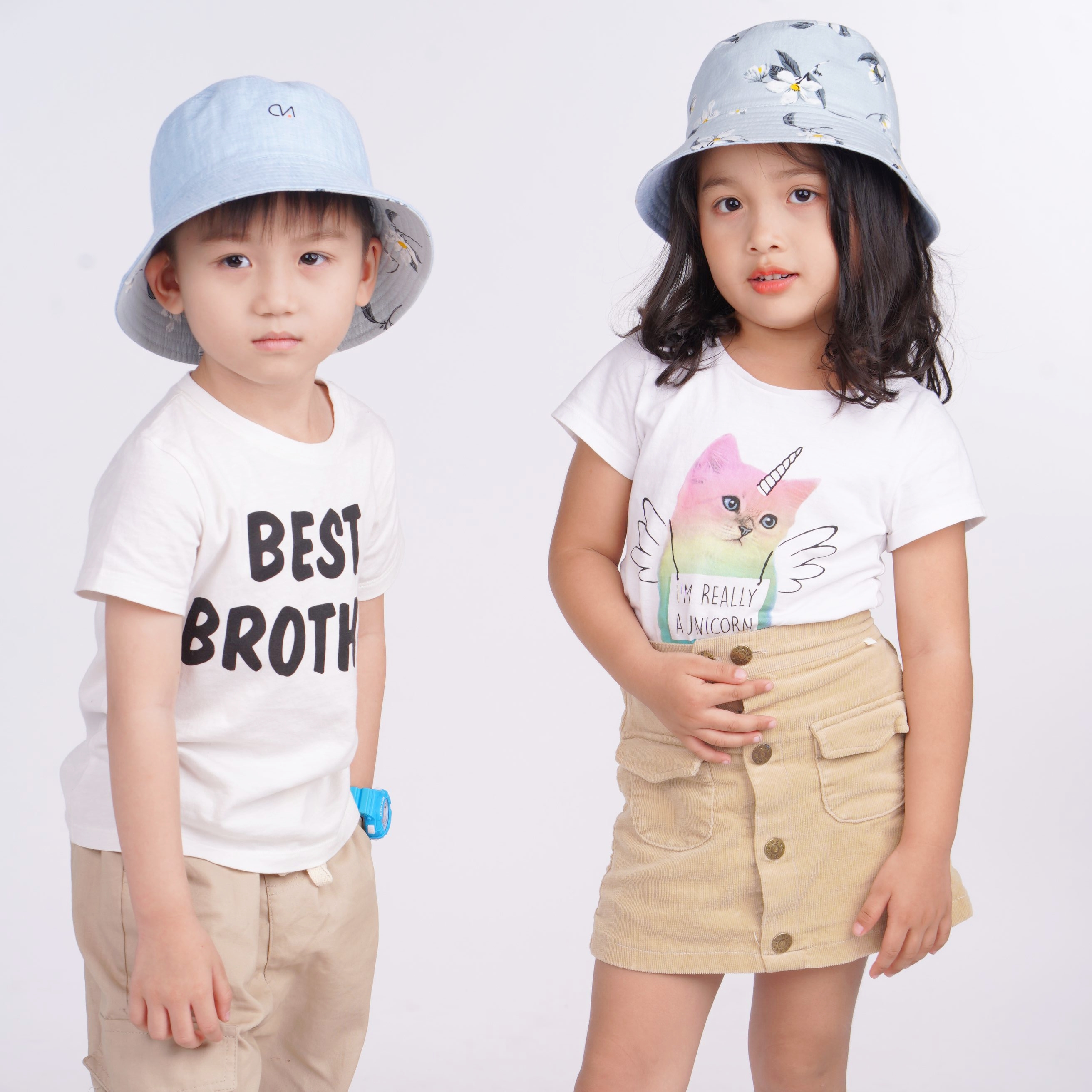 Nón Bucket Trẻ Em Hoa Nhài Duy Ngọc Cao Cấp - BST &quot;CẢM HỨNG MÙA XUÂN&quot;- UNISEX-size 52 dành cho bé từ 6 tuổi đến 8 tuổi (9844)