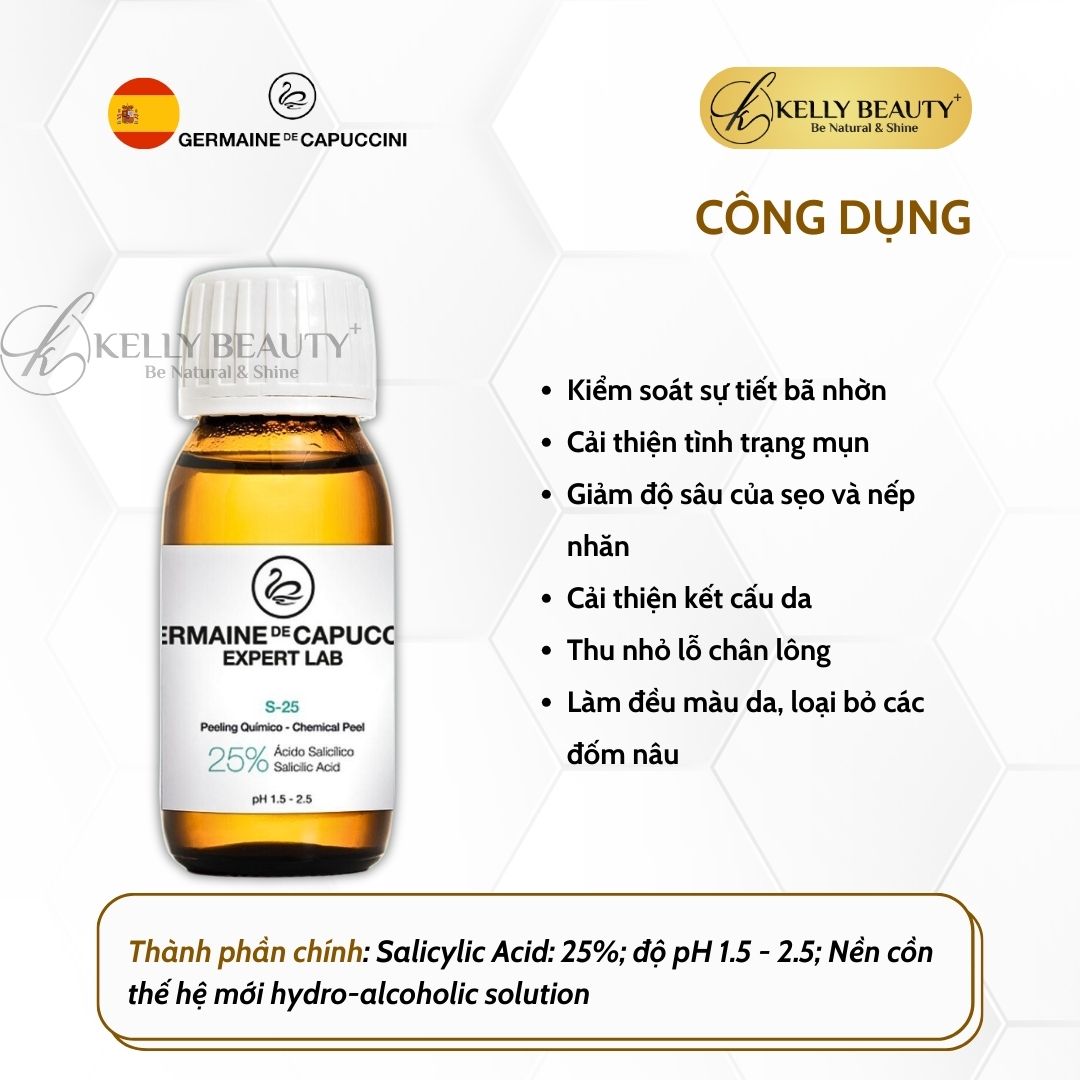 Dung Dịch Peel Da Dầu Mụn Germaine Expert Lab Salicylic 25% Chemical Peel S-25 | Kelly Beauty