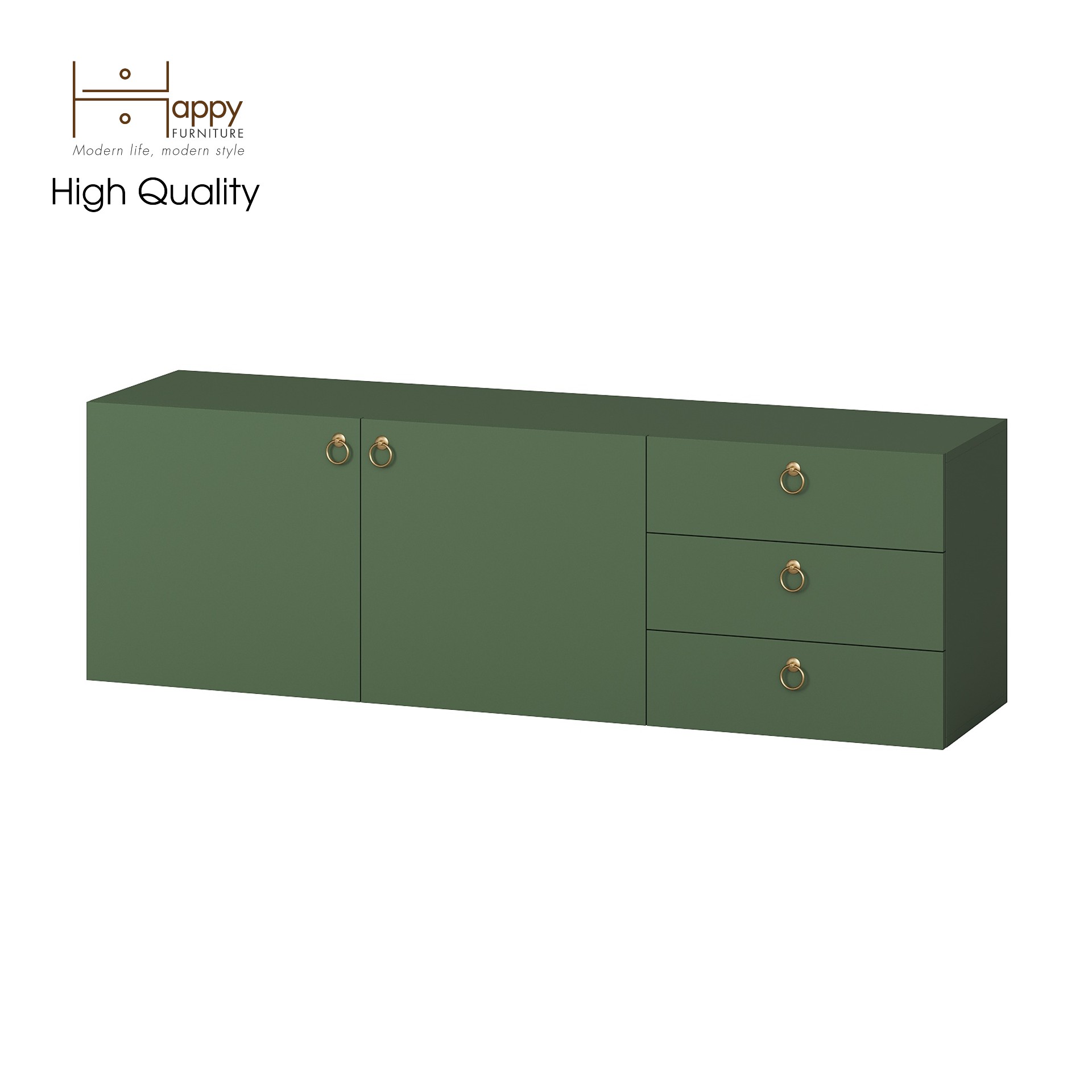 [Happy Home Furniture] WESLEY, Kệ Tivi 3 ngăn kéo - 2 cửa mở, 160cm x 40cm x 50cm ( DxRxC)   , KTV_004