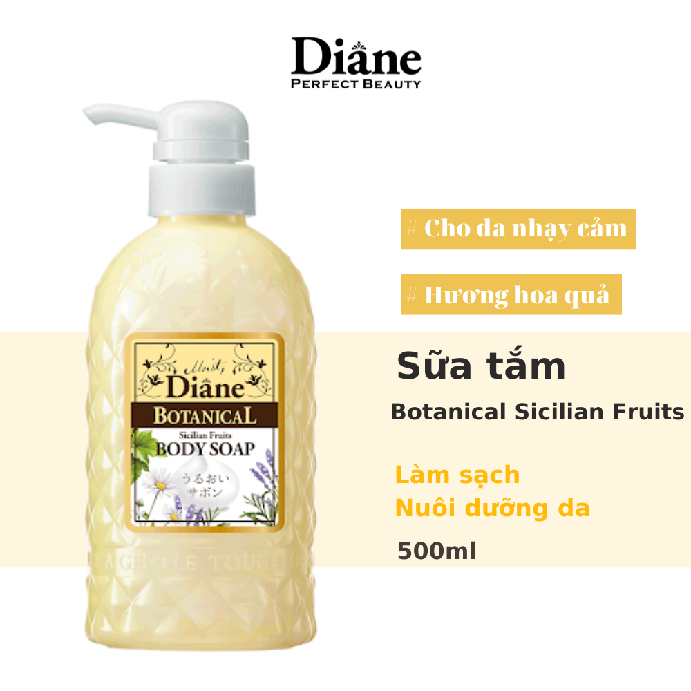 Sữa tắm nuôi dưỡng làn da sáng khỏe Moist Diane Botanical Sicilian Fruits (Dùng cho da khô &amp; nhạy cảm) 500ml