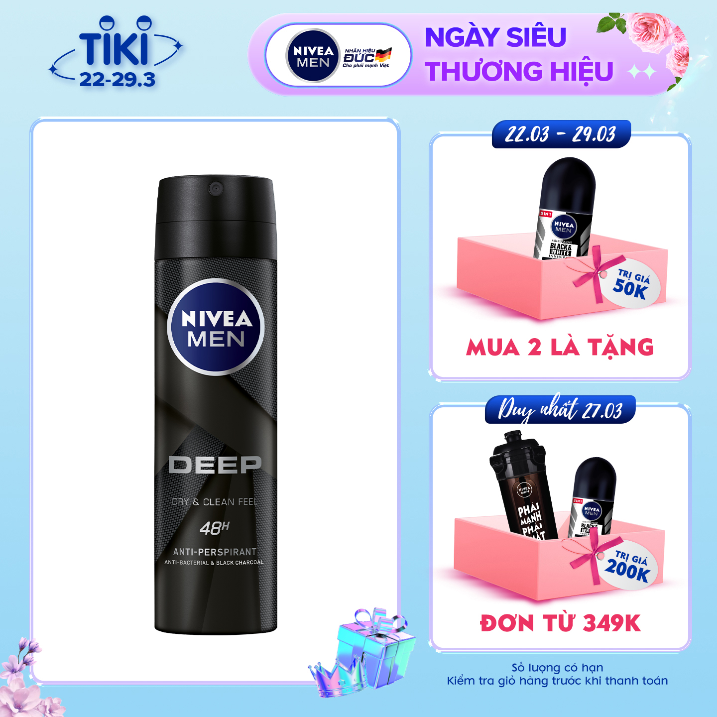 Xịt Ngăn Mùi Nivea Men Than Hoạt Tính 80027 (150ml)