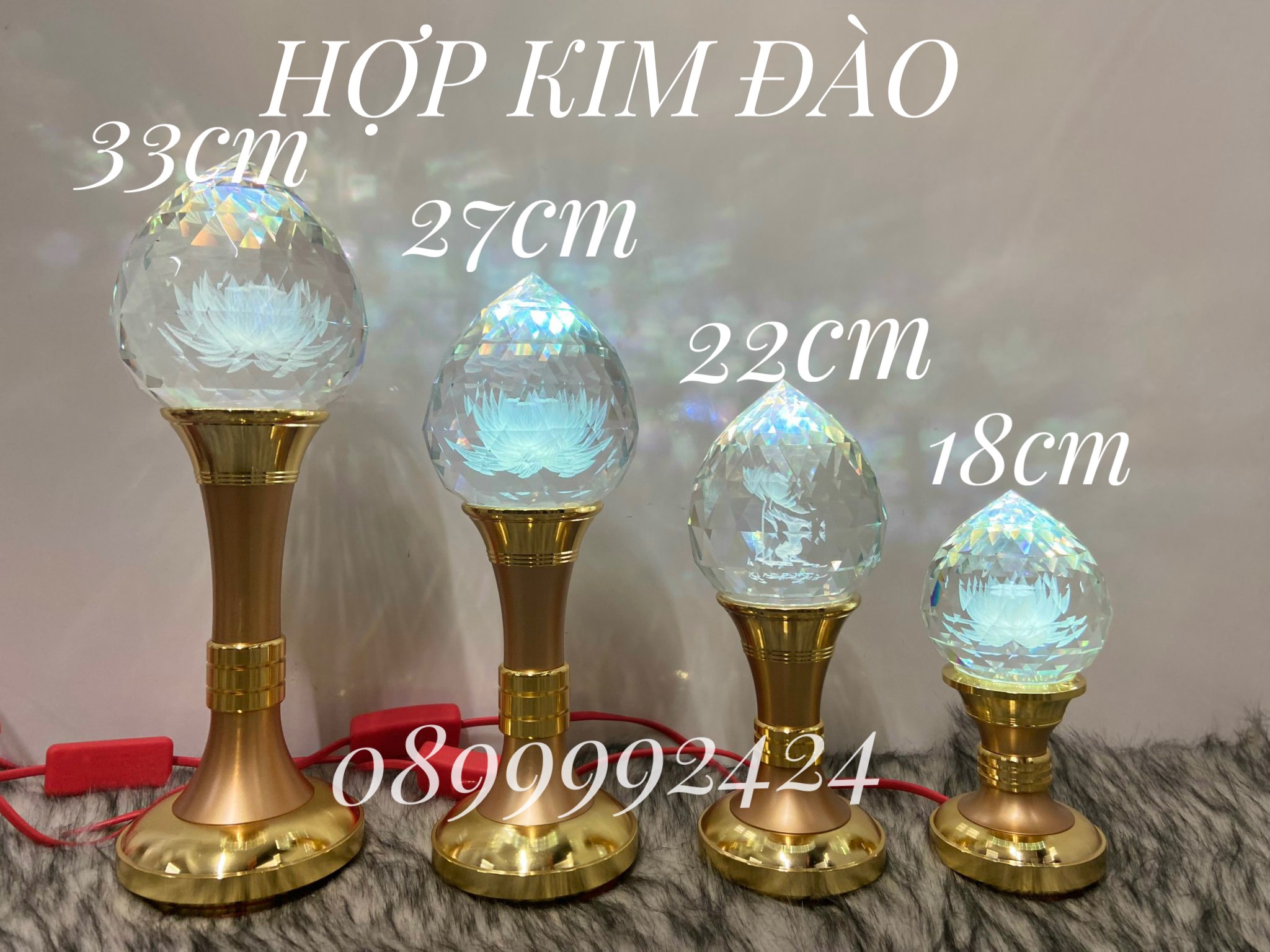 ĐÈN THỜ PHA LÊ CAO CẤP ĐÀO 18CM , 22CM , 27CM , 33CM