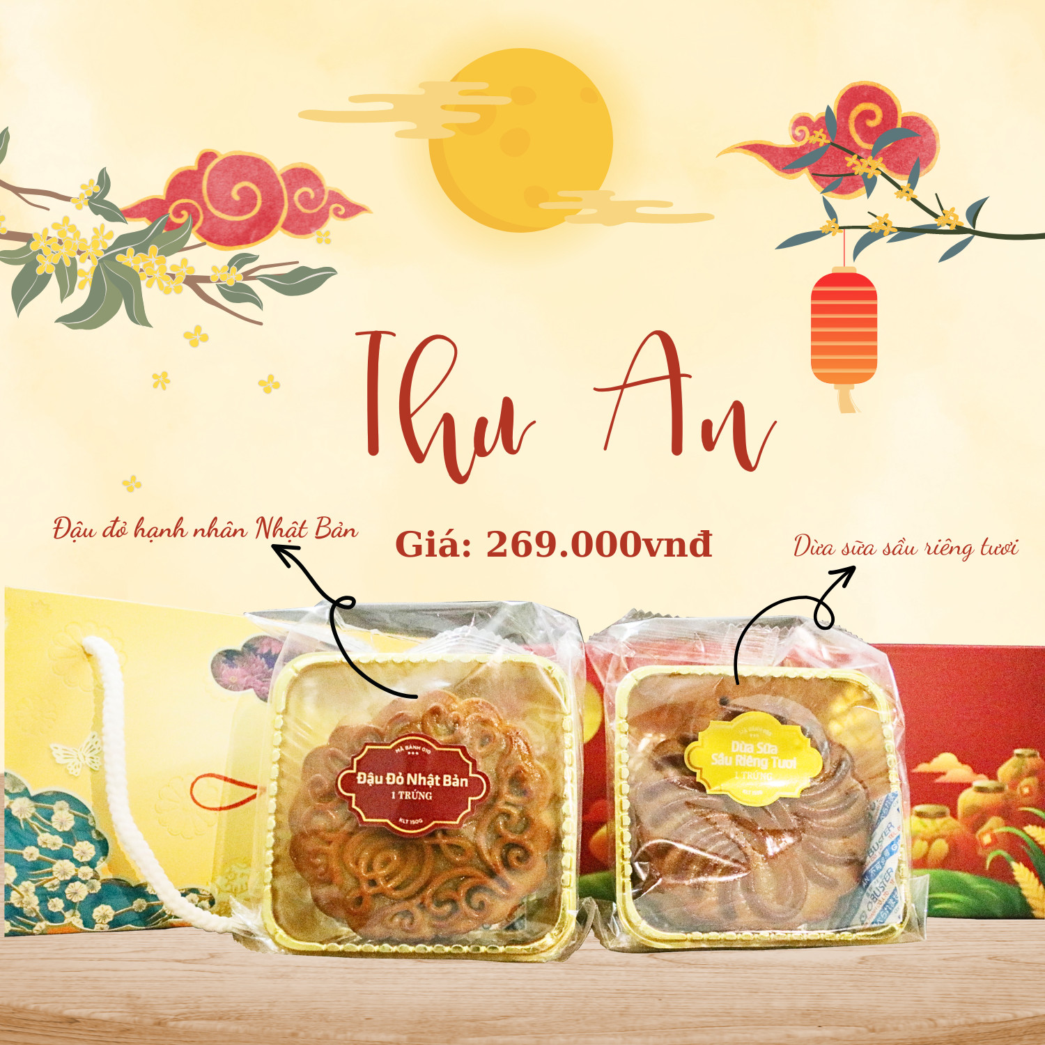 [TẶNG 1 BÁNH BẤT KÌ]  Set Bánh trung thu An - Nonglamfood - 2 Bánh/ Hộp