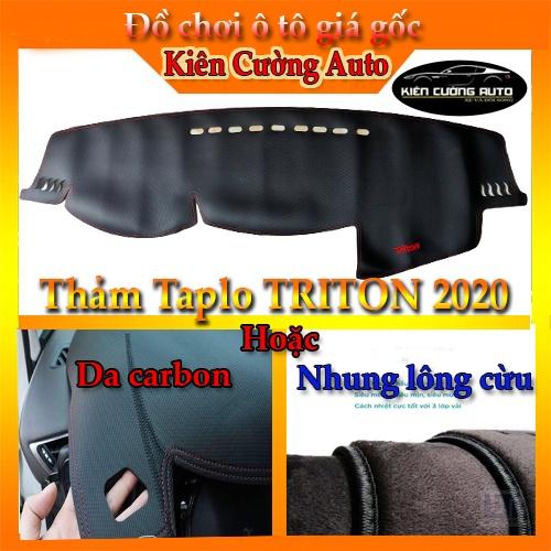 Thảm Taplo Xe Triton 2020 loại da dày cao cấp 3 lớp chống trượt Da Carbon đen