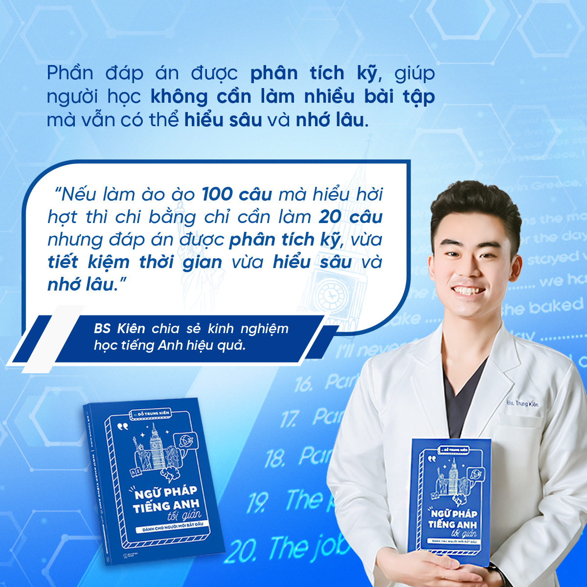 Sách Ngữ Pháp Tiếng Anh Tối Giản dành cho người mới bắt đầu - Tác giả BS. Đỗ Trung Kiên
