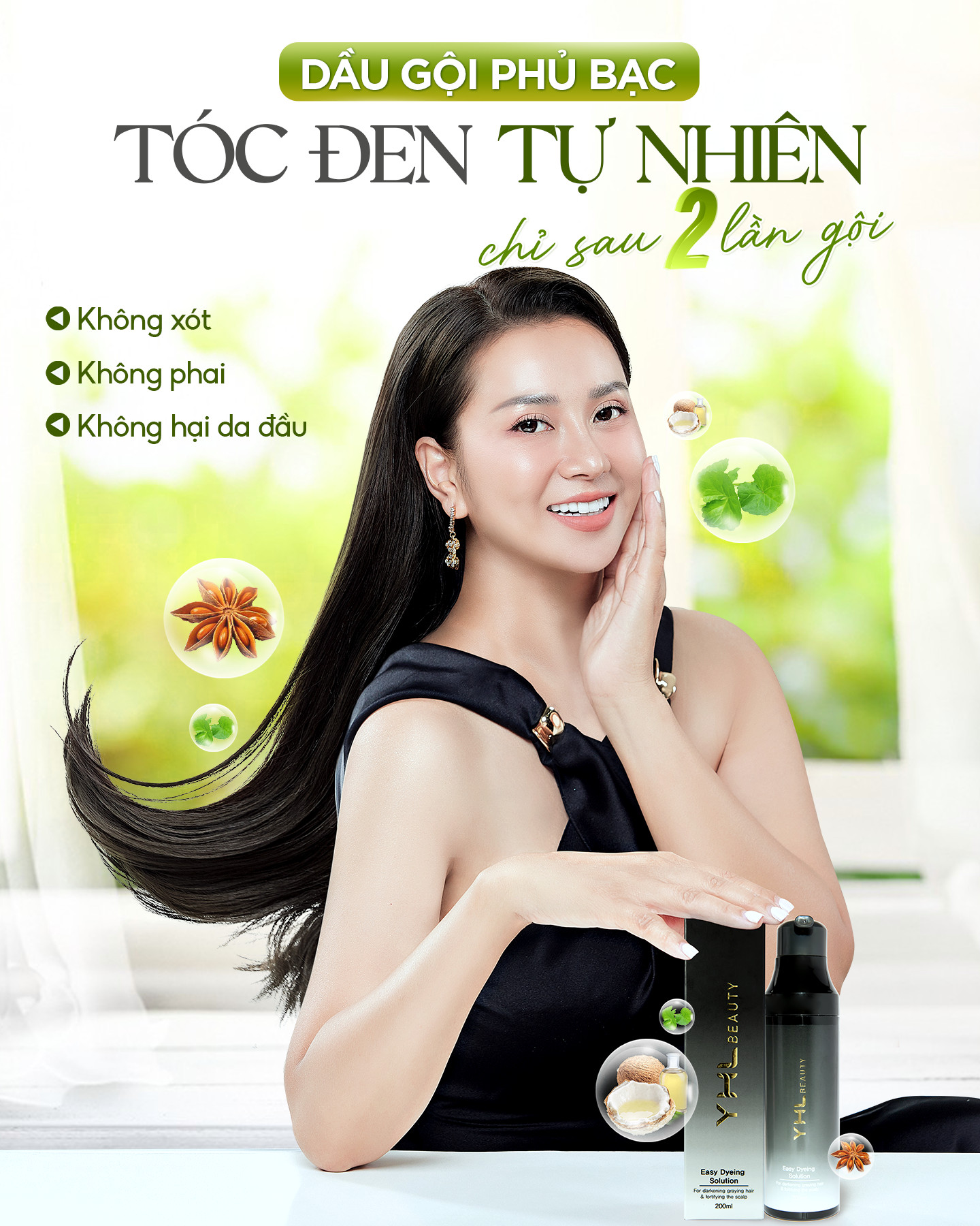 Bộ dầu gội nhuộm tóc hiệu YHL 200ml Hàn Quốc