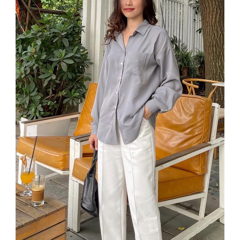 ZIEL Sơ mi túi ngực form suông