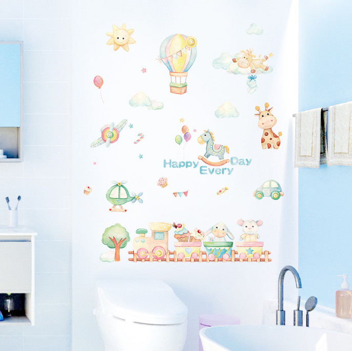 Decal trang trí tường - Đoàn tàu bánh kẹo