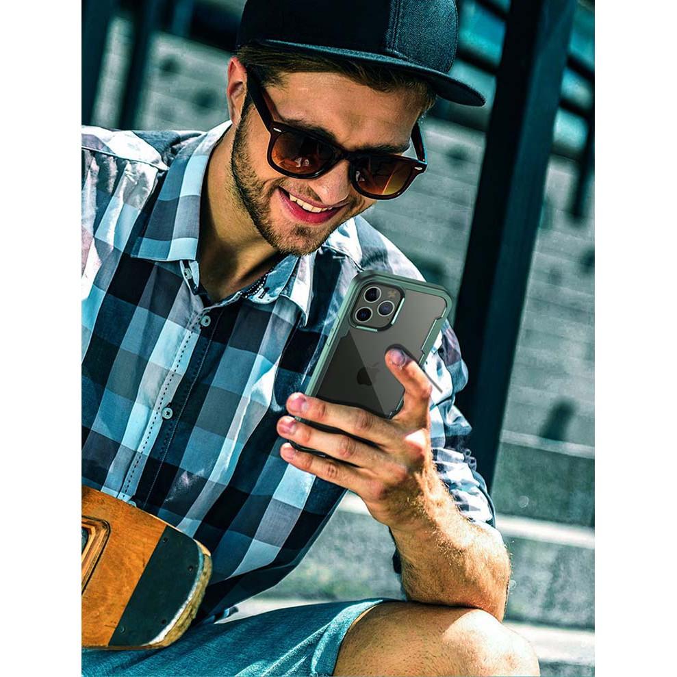 Ốp lưng dành cho iPhone 12 pro max trong suốt chống sốc 360 độ viền mầu